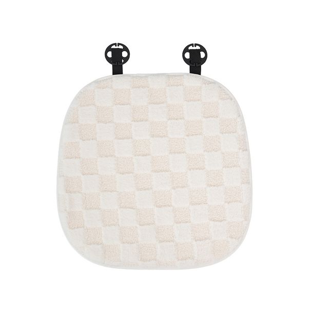 Valge isikupäraga autoistmepadi Sügiseks ja talveks soe autoistmepadi Lihtne ja mugav pehme autoistmepadi_voghion.com