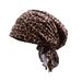 Women's Elastic Headband Hat – Leopard Print Braided Bun Cover For Chemotherapy & Fashion_voghion.com