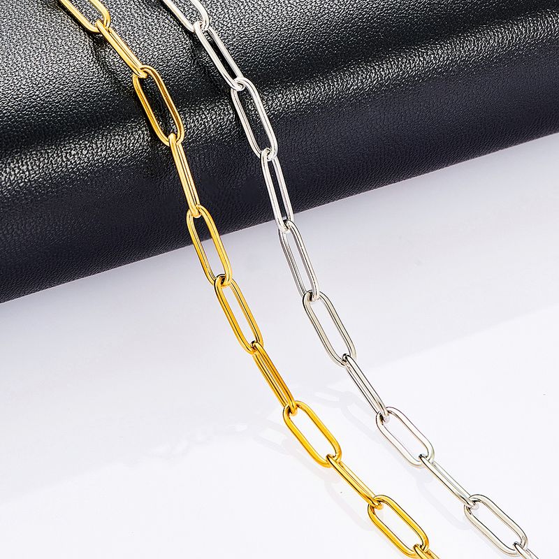 Collana con anello regalo per uomo e donna con catena a graffetta in acciaio inossidabile color oro/argento di alta qualità_voghion.com