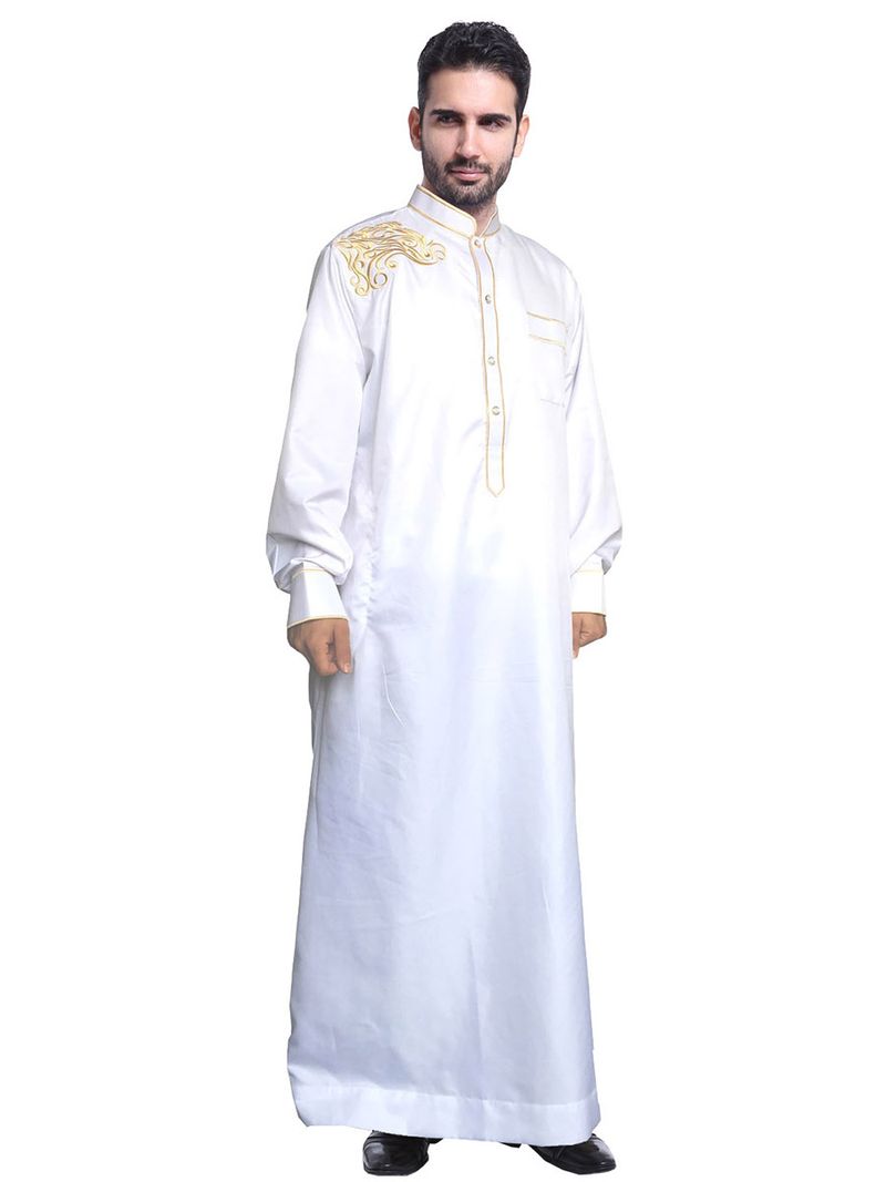 Man's clothing Standing collar embroidered fashion Muslim kaftan for men_voghion.com