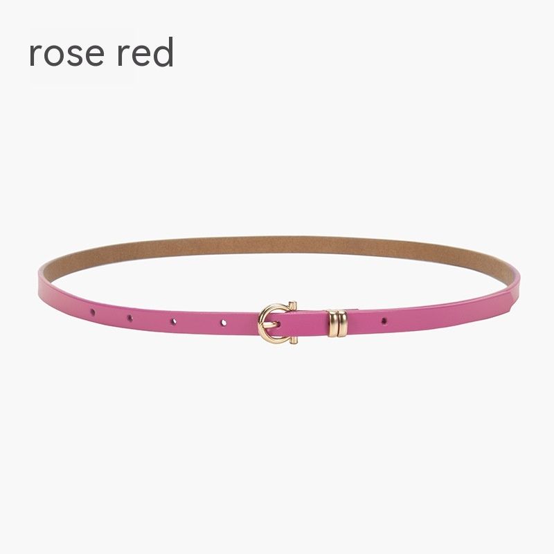 Europäische und amerikanische neue Gürtel Damen dünne Shorts Instagram trendige echtes Leder schmaler Gürtel Westernhose Sommer hohe Taille weicher schwarzer kleiner Gürtel_voghion.com