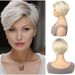 Kerrysis Women's Light Brown Synthetic Short Wig With Side Part - Heat Resistant Fiber, Natural Look For Daily & Party Wear (OB#, Gray)_voghion.com