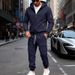 Men's Fleece Hoodie & Joggers Set Winter Warm Two-Piece Outfit Casual Pullover Tracksuit_voghion.com