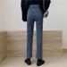 Jeans azul profundo de perna reta, tubo de cigarro primavera outono versão coreana, nova cintura alta, pequena e chique Hong Kong_voghion.com