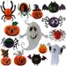 Suministros de decoración de Halloween, accesorios, configuración de escena, fantasma, bruja, araña, decoraciones colgantes, calabaza, adornos de linternas de papel_voghion.com