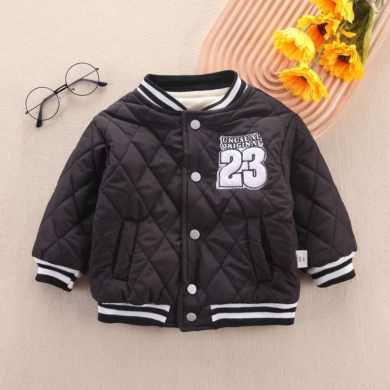  warm and trendy children 0-4 years old male and female baby embroidered letter color-blocking cotton clothing wholesale_voghion.com