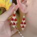 Women's Earrings Red rose zircon ear buckle unique design high-grade sense super fairy wave earrings temperament light luxury_voghion.com