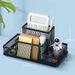 Four-Grid Metal Holder Large Capacity Thickened Desktop Organizer Multi-Functional Office Pen Box Classification Storage_voghion.com