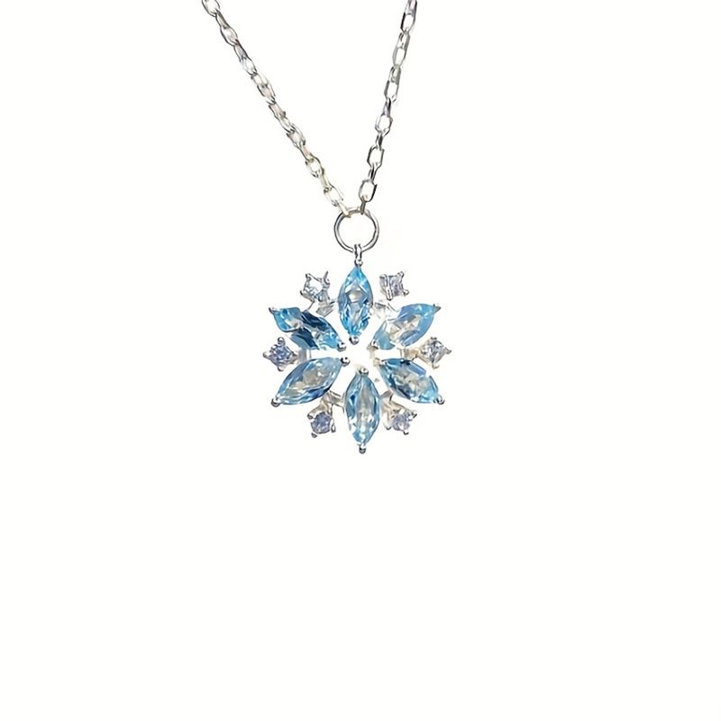 Collana con ciondolo a forma di fiocco di neve squisito e alla moda, realizzata in lega pressofusa, ecologica_voghion.com