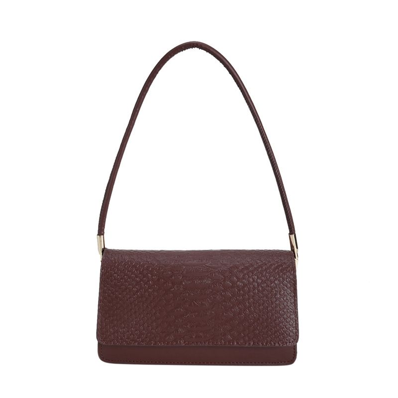 Fashionable, exquisite and high-end crocodile pattern solid color small square bag women's 2023 summer casual light luxury armpit shoulder bag_voghion.com