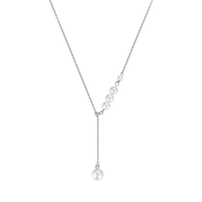 Pearl Women's Light Niche Design Tassel Pull-out Collarbone Chain Cold And Fragrant Temperament Necklace_voghion.com