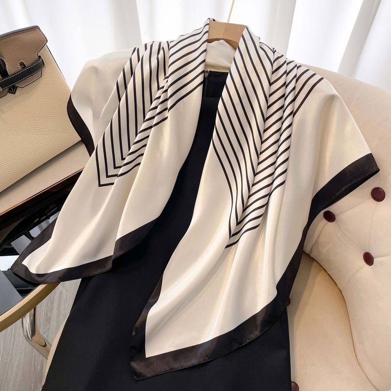 2023 Spring New Korean Colored Bun Headband Women's Printed Fashion Decoration 90 Square Scarf Tide_voghion.com