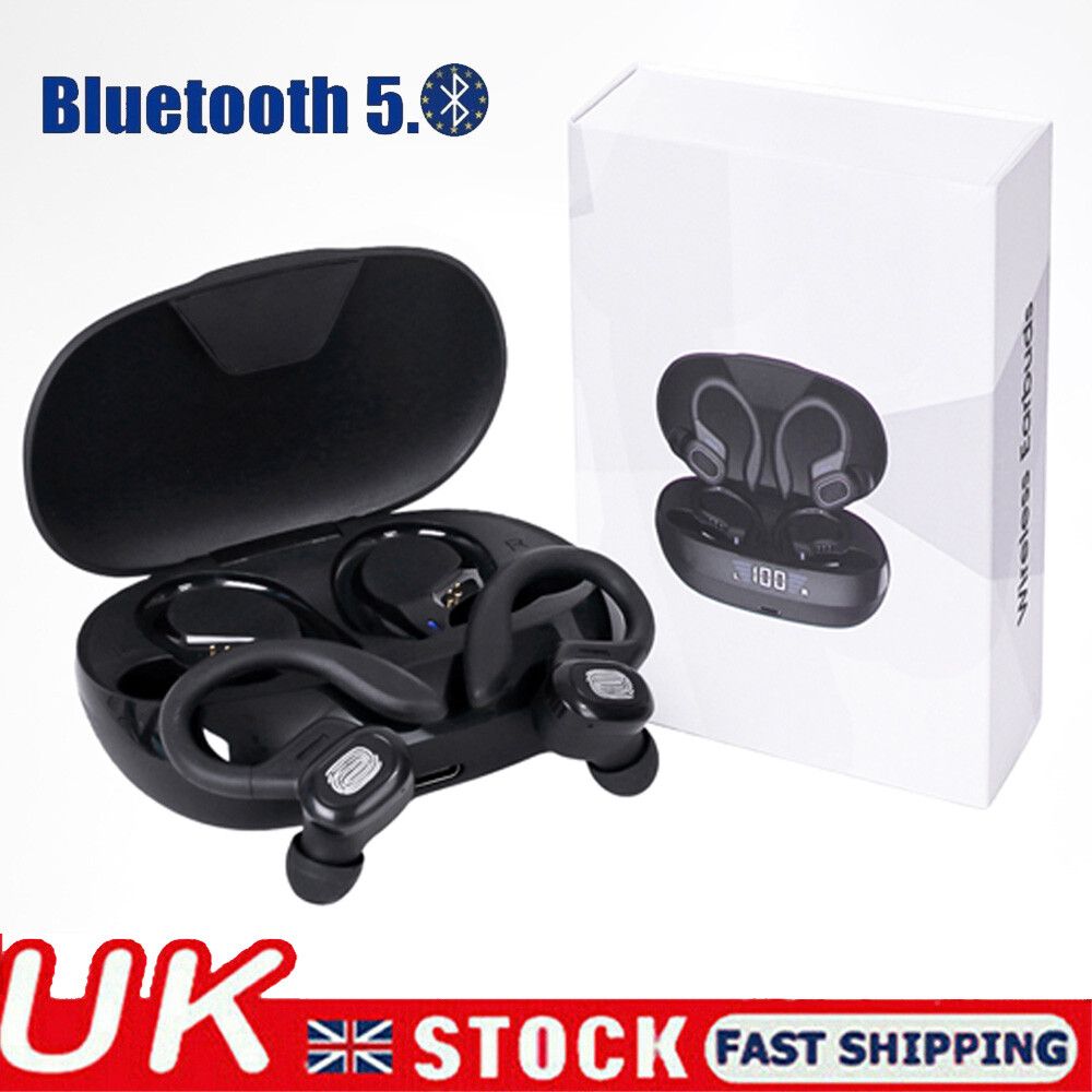 Cuffie auricolari wireless Bluetooth TWS con gancio per l'orecchio, auricolari sportivi da corsa, Regno Unito_voghion.com