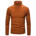 Maglione a collo alto solido da uomo autunno e inverno versione coreana pullover a righe per ragazzi slim fit con filo lavorato a maglia sul fondo_voghion.com