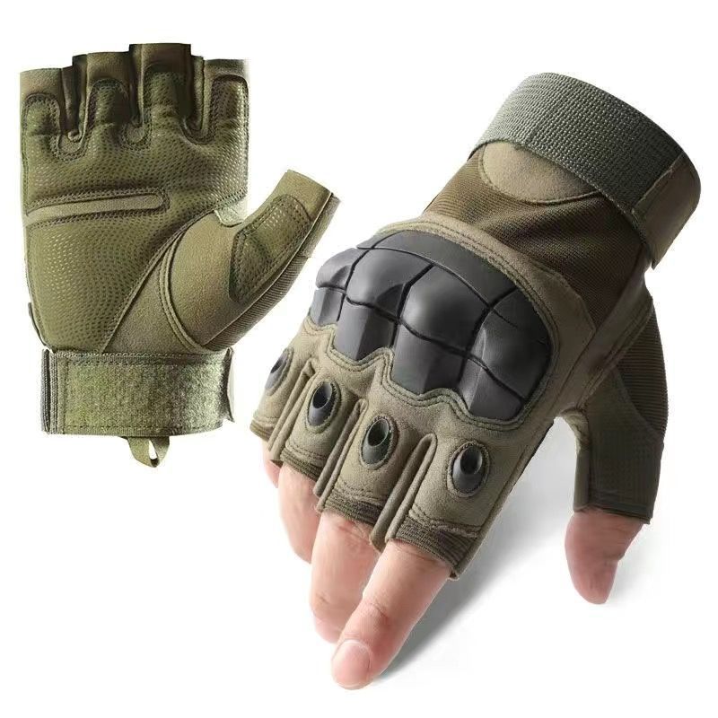 Luvas táticas masculinas resistentes ao desgaste com casca rígida e proteção militar para entusiastas de combate ao ar livre e treinamento com dedos longos_voghion.com