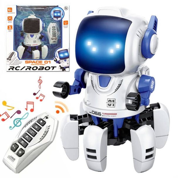 Lvelia RC Toy Kids,Intelligent Programmable Remote Control Walking Singing Dancing Interactive Smart Robot With Auto-Demon, Music_voghion.com