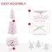 6ft Snow Flocked Artificial Pencil Christmas Tree, Slim Xmas Tree With Realistic Branches And Plastic Base Stand For Indoor Decoration, Pink_voghion.com
