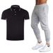 Herrkläder Sommar Pikétröja Lapel Kortärmad Företagsteam Arbetskläder Tryckt LOGO Reklam T-shirt Set_voghion.com