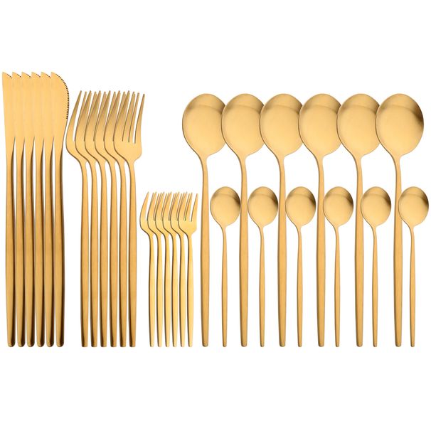 Vintage Rose 30-Pack Set - Matte Cutlery Coffee Spoons_voghion.com