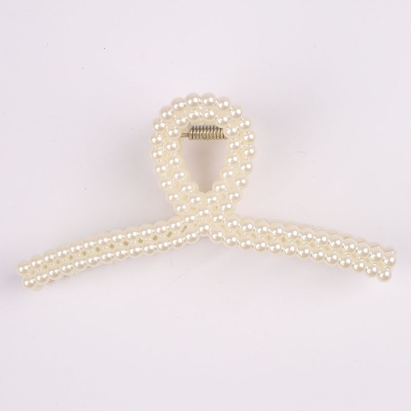 Koreanischer stilvoller Luxus-Krallenclip mit Blumenperlen - Hochwertiger eleganter großer Hochsteck-Haarclip mit hohem Haarvolumen_voghion.com