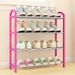 Modular Metal Shoe Rack – Stackable 2 To 7-Tier Shoe Organizer With Handles, Space-Saving Entryway Storage (Pink/Black/Modern Colors)_voghion.com