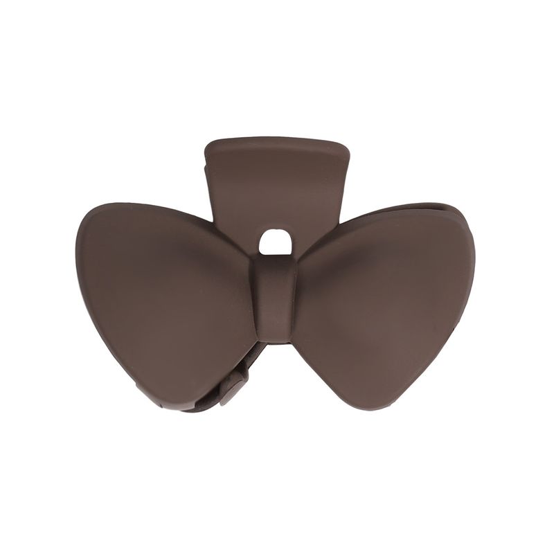 Medium Versatile Matte Premium Bowknot Claw Clip - Milk Tea Color Elegant Back-of-Head Half-Up Shark Clip_voghion.com