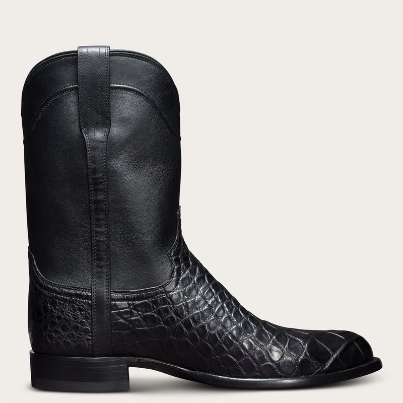 Men’s Shoes Retro Long Boots Crocodile Pattern Western Cowboy Men's Shoes_voghion.com