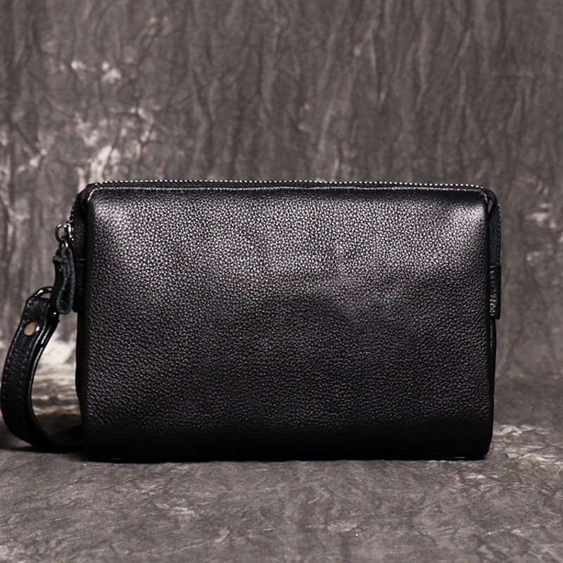 Borsa a mano da uomo, borsa da polso, strato superiore in pelle di vacchetta, borse da uomo, borse da donna in vera pelle per cellulare, portamonete lunghi e di grande capacità_voghion.com