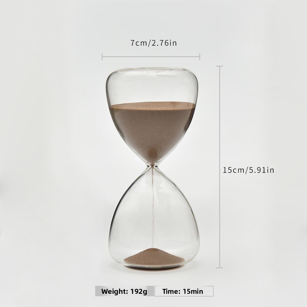 Nordic Colorful Glass Timer 15 Minutes Creative Hourglass Desktop Ornament New Home Gift_voghion.com