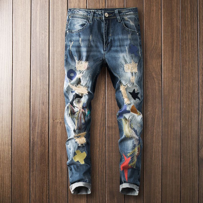 Herre stretch slim jeans fasjonable trendy herrebukser_voghion.com
