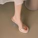 high Heels 2025 Summer New Waterproof Platform Nude Color Thick Bottom Crystal Sandals Slippers Wear Comfortable Versatile Fashion_voghion.com