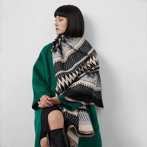 Sciarpa alla moda autunnale e invernale in stile etnico versatile in stile occidentale in cashmere bohémien per donna_voghion.com
