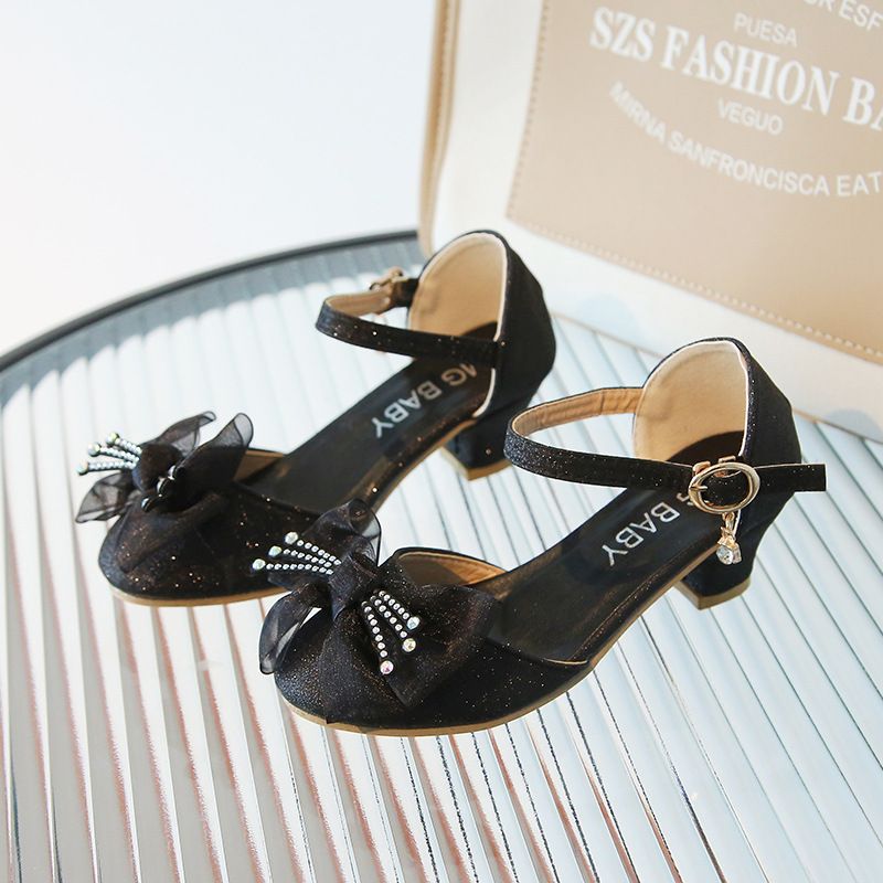 Mother & Kids Korean fashion sweet flower children's high heels thick heels 2024 summer new girls sandals children's shoes wholesale_voghion.com