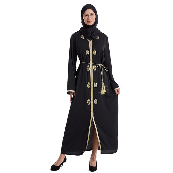 Muslimische Damen Abaya Mode Kaftan Kleid Lässige Lose Ethnische Kleidung_voghion.com
