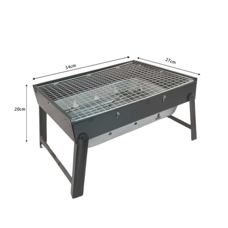 Barbecue à charbon de bois pliable et épais, portable et sans installation, pour camping en plein air_voghion.com