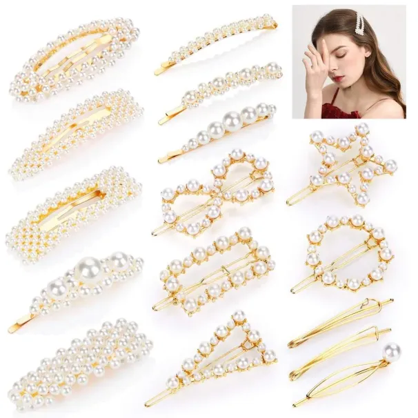 16 pezzi di perle fermaglio elegante forcina fermaglio per capelli design coreano forcine per capelli accessori per capelli donne_voghion.com