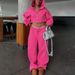 Women's Fashion 2025 Autumn Winter New Zipper Hooded Crop Top Slim Fit Casual Long Pants Set_voghion.com