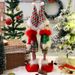 Festliche Weihnachtselfenpuppe mit dehnbaren Beinen – Rot-grüne Weihnachtsdekoration für Zuhause, Büro und Partys_voghion.com