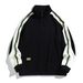 Men's Casual Sportswear Set Half-Zip Hoodie & Jogger Pants Stylish Color Block Matching Outfit (5XL-11XL)_voghion.com