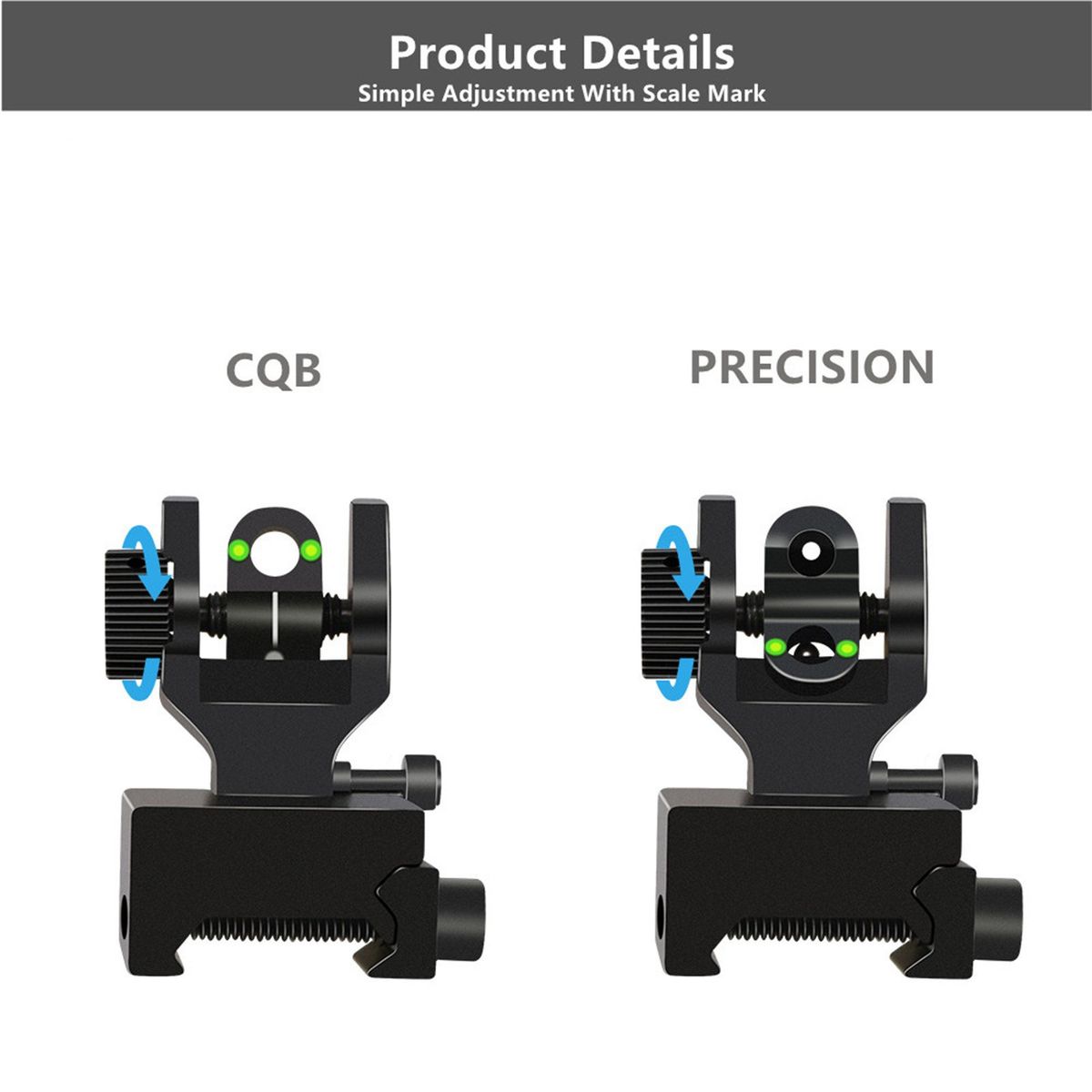 90 Degree Folding With Fiber Optical Equipment Laser Sight Metal Sighting_voghion.com