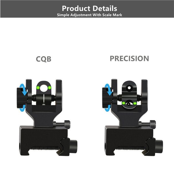 90 Degree Folding With Fiber Optical Equipment Laser Sight Metal Sighting_voghion.com