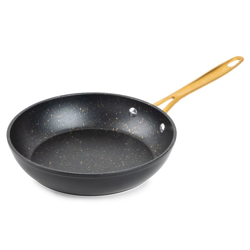 Thyme &amp; Table Non-Stick 8' Signature Fry Pan, Black &amp; Gold_voghion.com