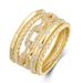 Fashionable Hollow Hip Hop Double Layer Stacking Style Cross Woven With Multiple Rows Of Dia Ring_voghion.com