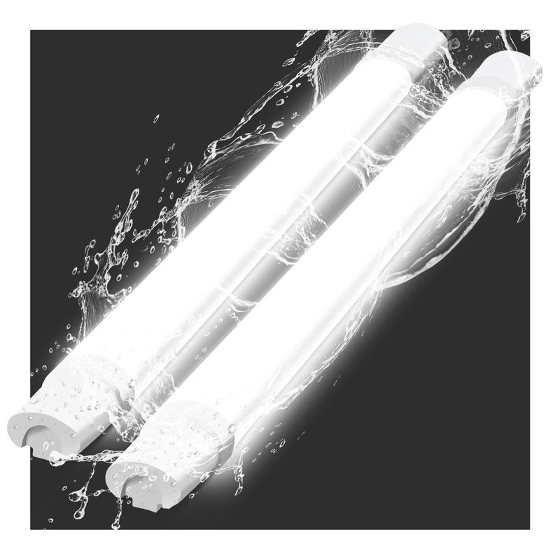 Deckenleuchte LED 2ER Feuchtraumleuchte 90CM - Deckenlampe Led Röhre 24W 3000LM Kellerlampe IP65 Wasserfest 5000K Wannenleuchte Für Garage Werkstatt_voghion.com