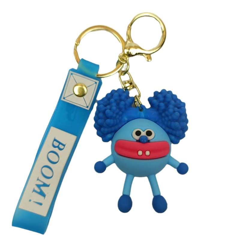 Exquisito llavero colgante de mochila para coche con diseño de pequeño monstruo esponjoso y creativo._voghion.com