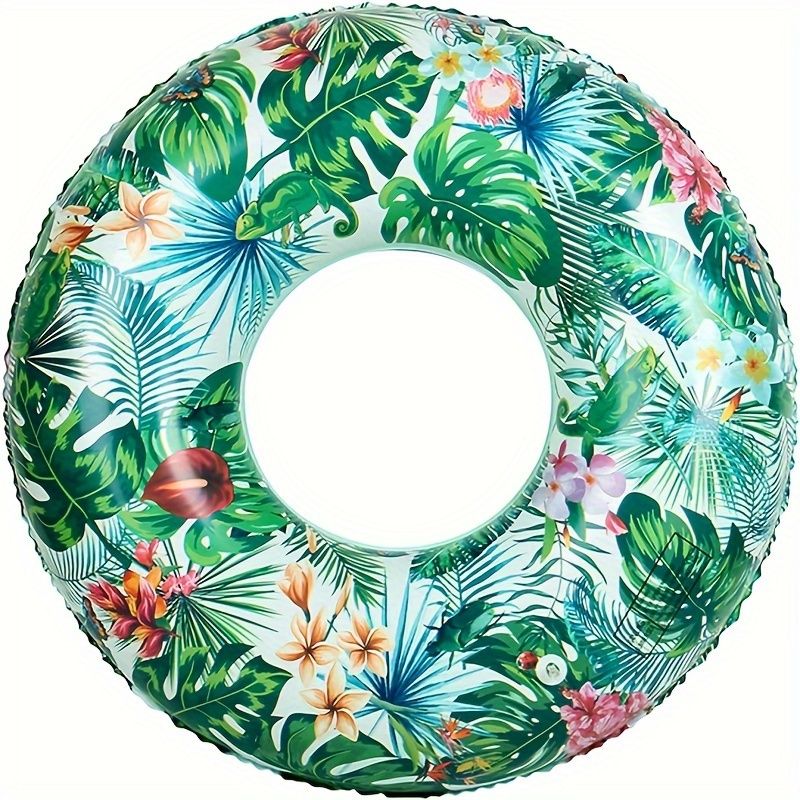 Δαχτυλίδι κολύμβησης με τυπωμένο Forest και μεγεθυμένο και παχύ κάθισμα δαχτυλιδιού κολύμβησης διπλής όψης με τυπωμένο σχέδιο ζούγκλας_voghion.com