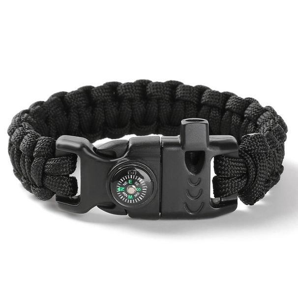 Bracelet, life-saving bracelet, seven core rope, woven survival whistle, flint, large compass, umbrella rope_voghion.com
