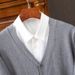 Cardigan lavorato a maglia con scollo a V da uomo – Giacca in stile coreano ampia (nero/grigio/kaki/rosso/azzurro, versatile top da indossare a strati)_voghion.com