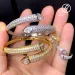 Boutique Craft Hip Hop Iced Out Paved Bling Cubic Zirconia Set Snake Bangle Ring Adjustable Size Original Jewelry_voghion.com