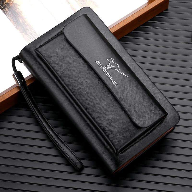 Men's Bags Men's Clutch Bag Double Zipper Large Capacity Business Casual Clutch Bag Wallet Mobile Phone Bag Men's Bag_voghion.com